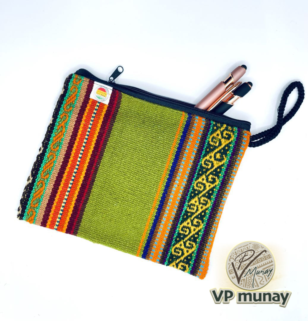 Green Woven Pencil Case