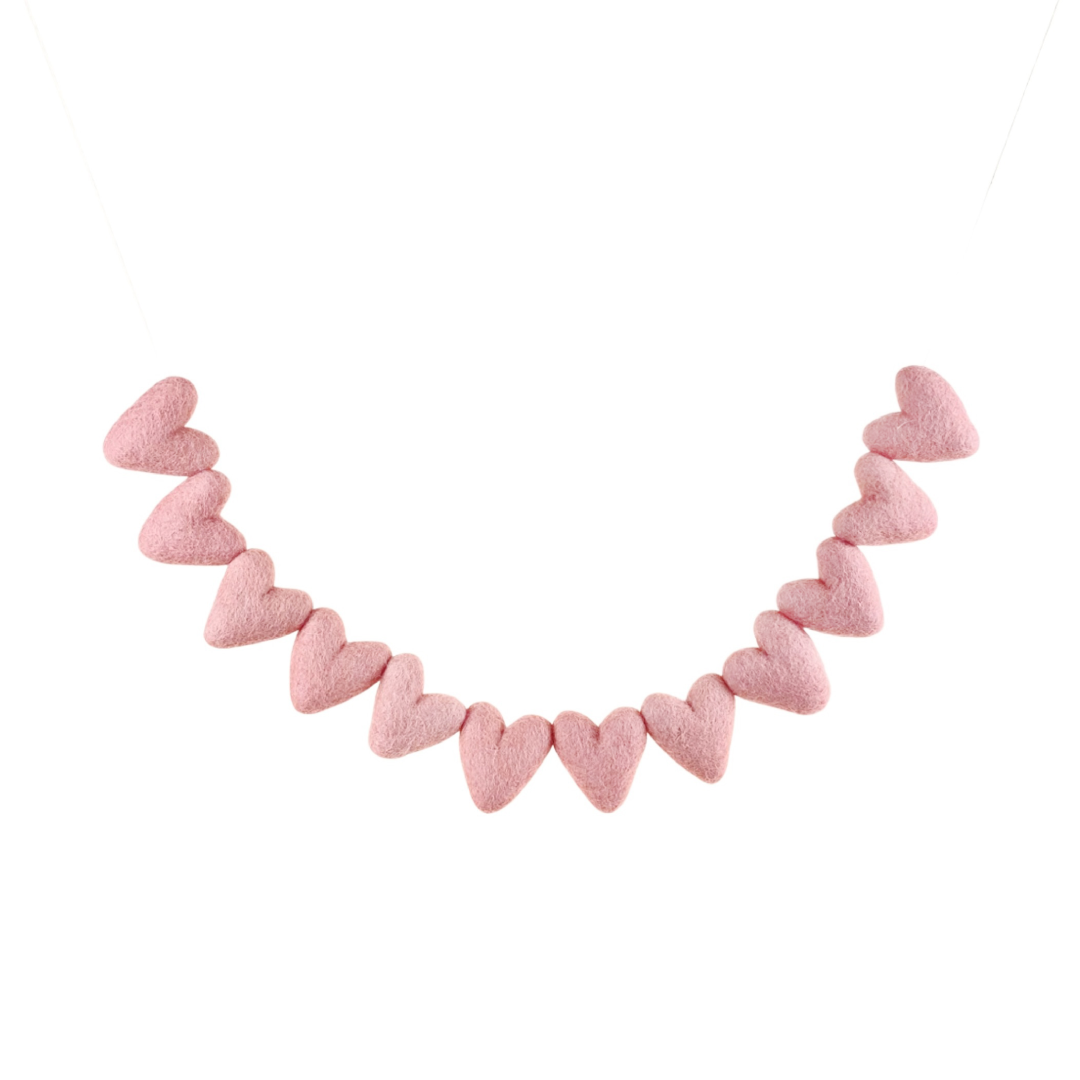 Heart Garland - Light Pink: 6 ft., New Zealand