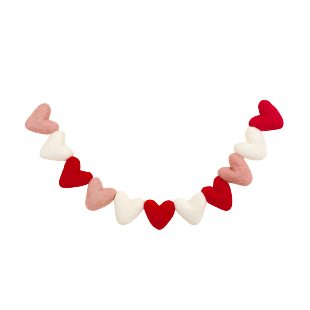 Heart Garland - Red Pink & White: 3 ft., New Zealand