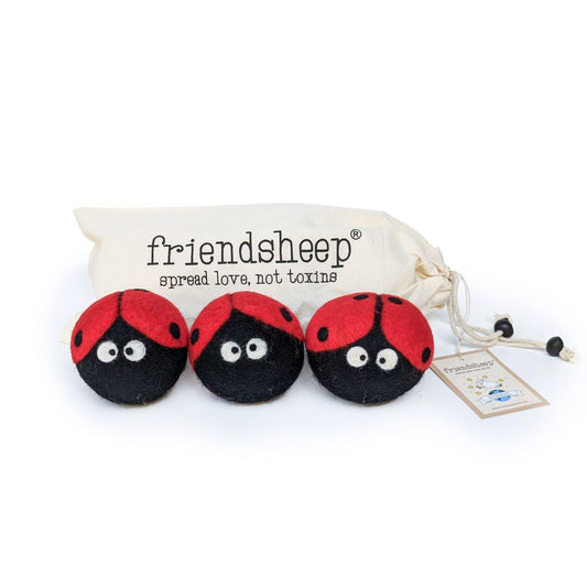 Eco Dryer Balls - Set of 3 -  Ladybug Trio, New Zealand