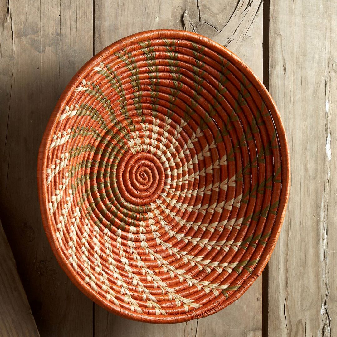 Raffia Basket - Sun Swirl, Uganda