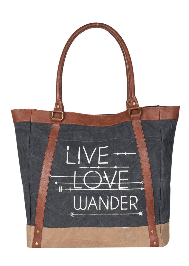 Tote Bag - Live, Love Wander Re-Cycled Collection, India