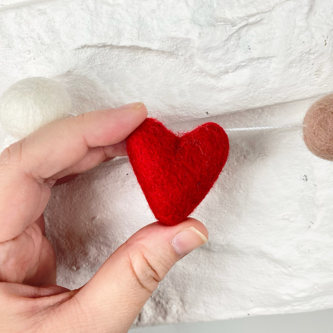 Heart Garland | Red: 3 ft., New Zealand