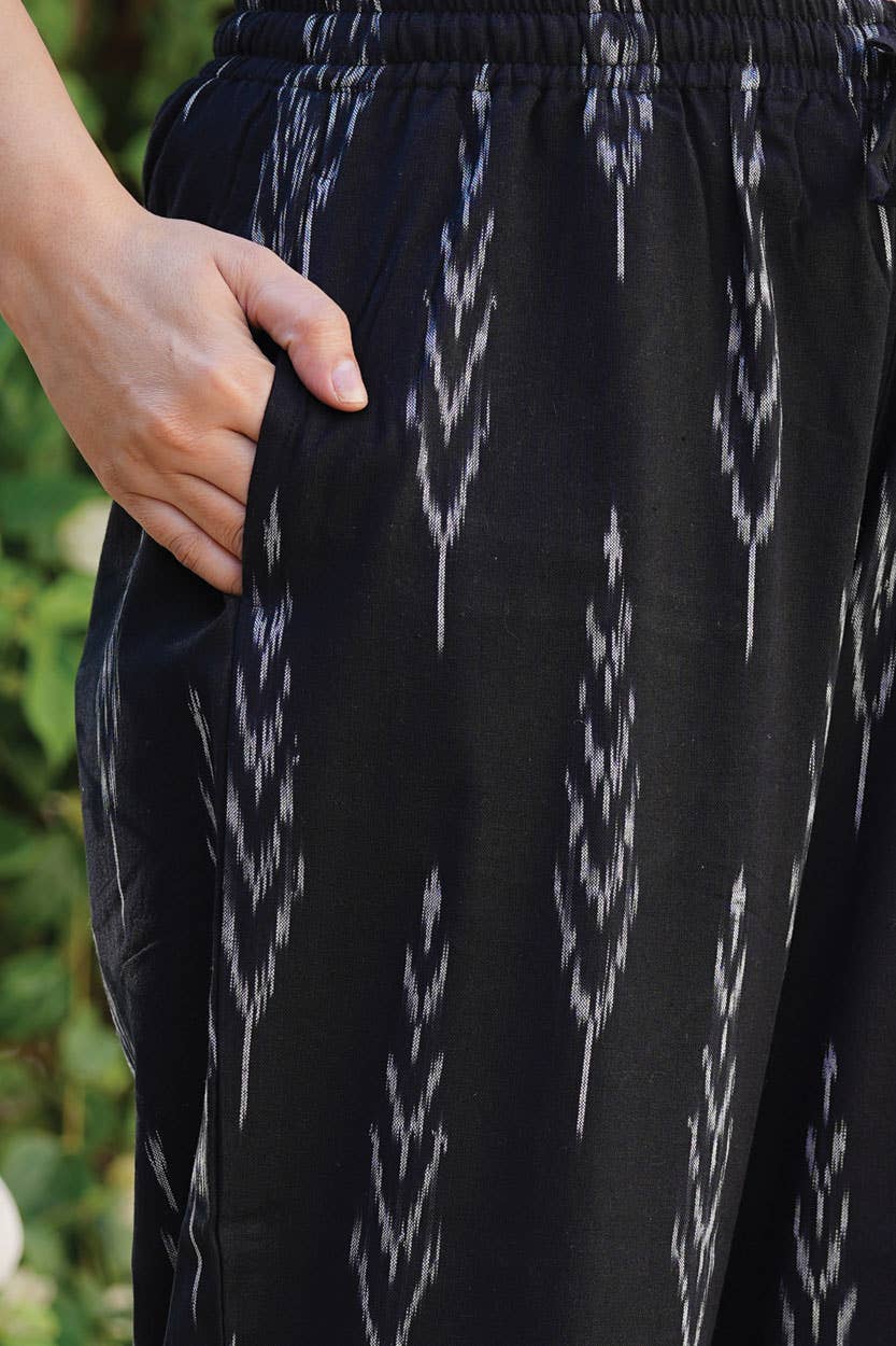 Pants Ikat Handloom Black, India