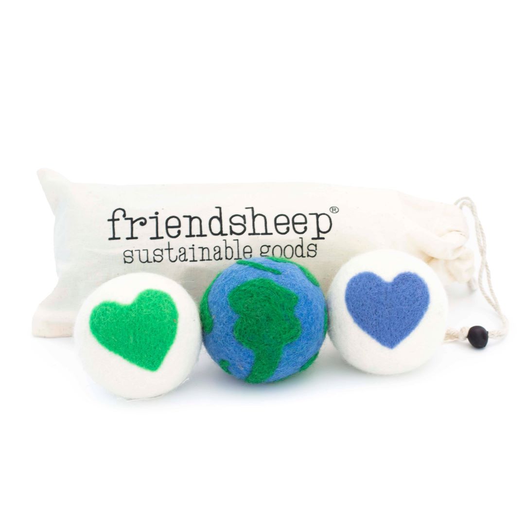 Eco Dryer Balls -  Love Your Mama  Set of 3 (EARTH HEARTS), New Zealand