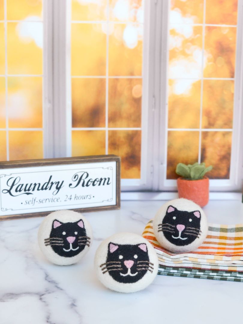 Eco Dryer Balls - Black Cats - Limited Edition - Set of 3 with Bag