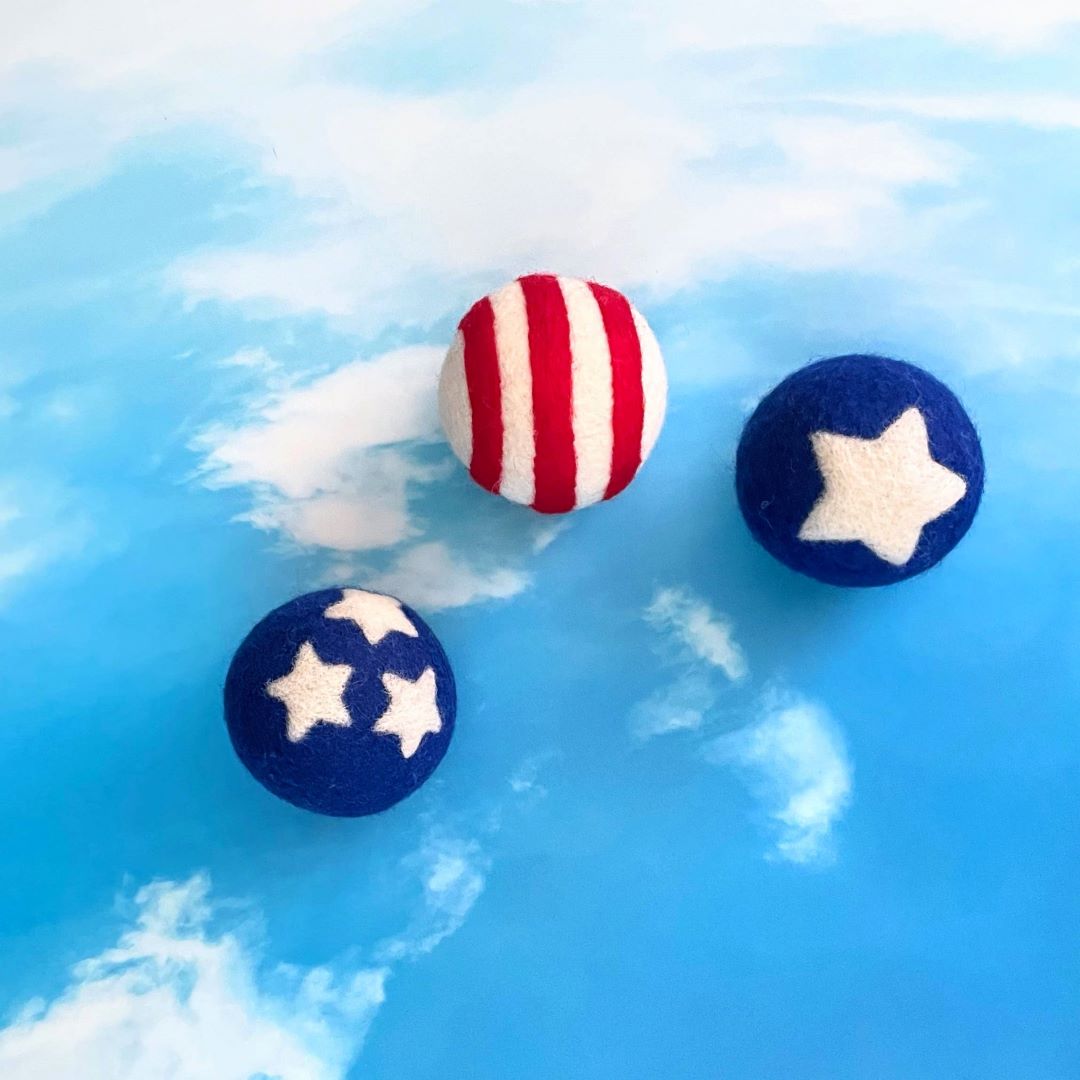 Eco Dryer Balls - Set of 3 - Stars & Stripes, New Zealand