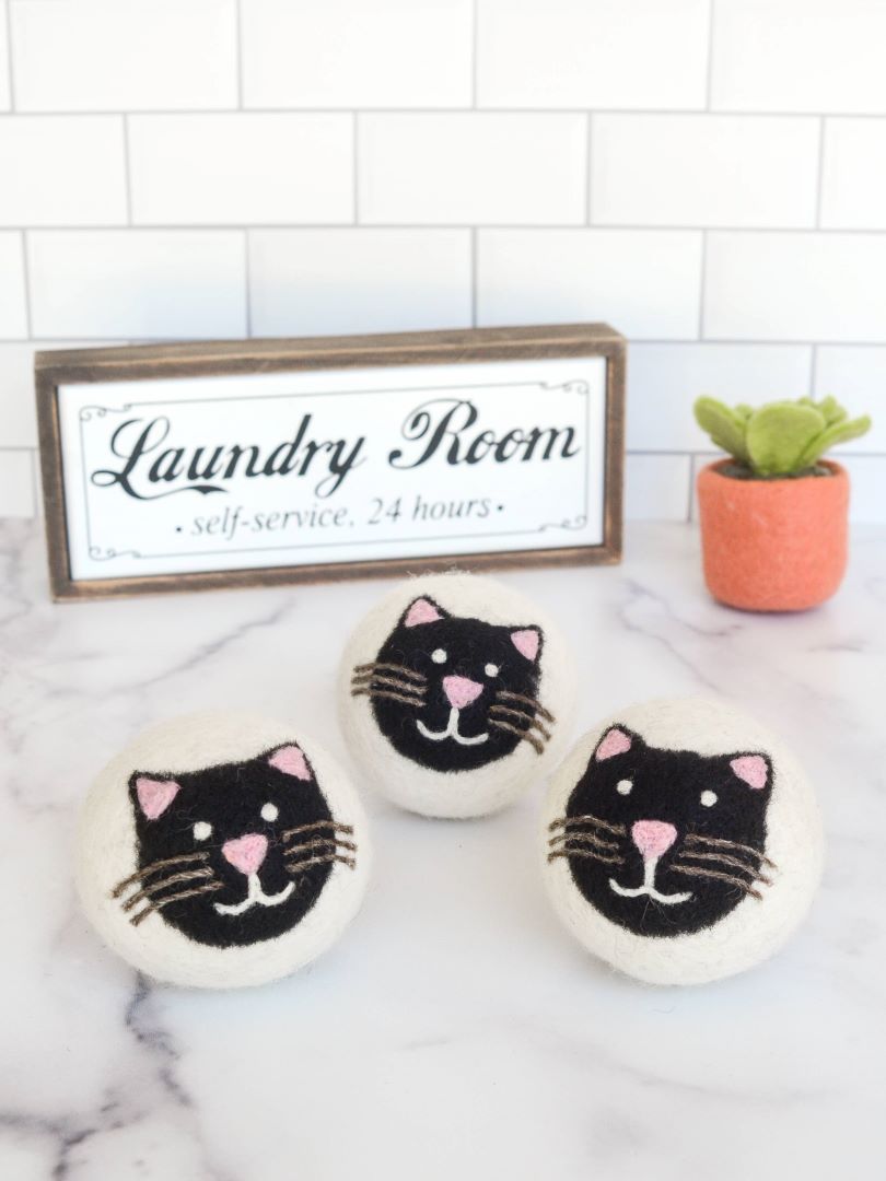 Eco Dryer Balls - Black Cats - Limited Edition - Set of 3 with Bag