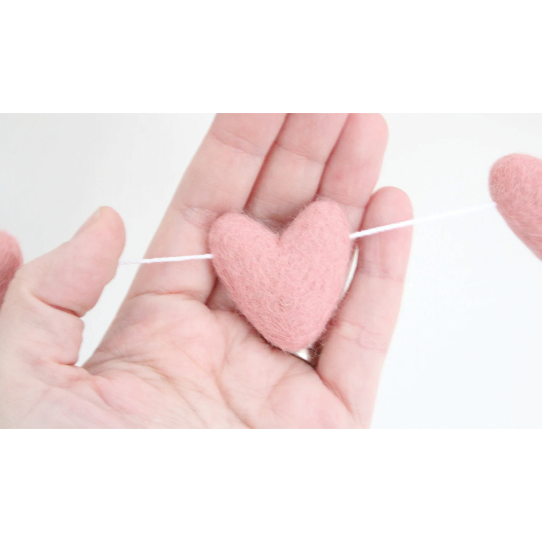 Heart Garland - Light Pink: 6 ft., New Zealand