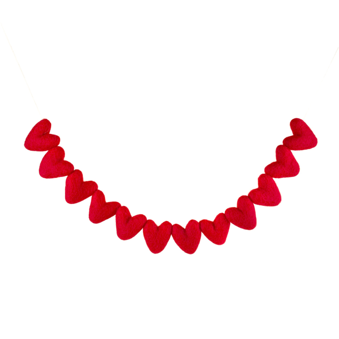 Heart Garland | Red: 3 ft., New Zealand