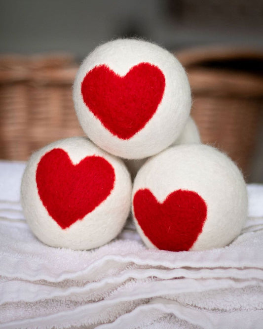 Eco Dryer Balls (6 RED HEARTS), One Love, New Zealand