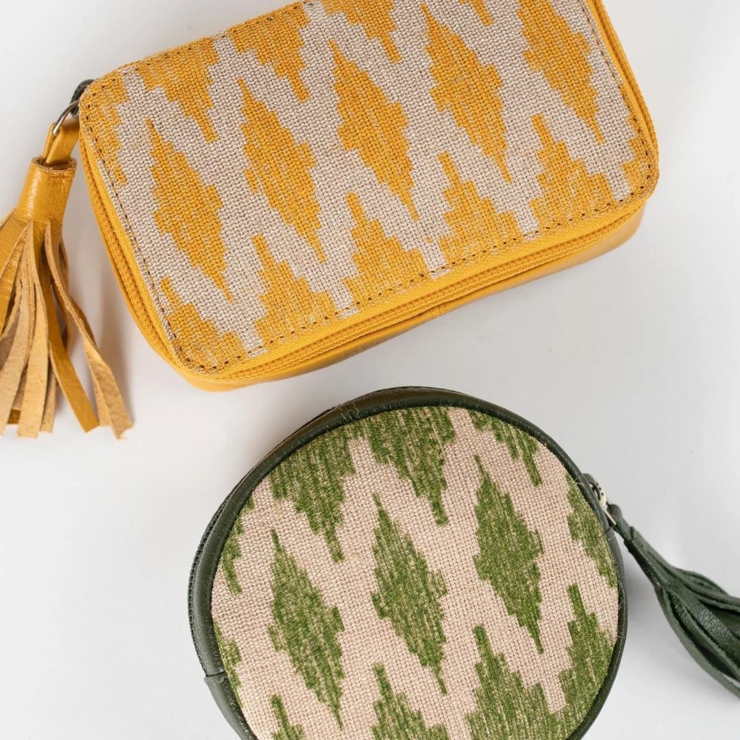 Yellow Ikat Drop in Bag, India