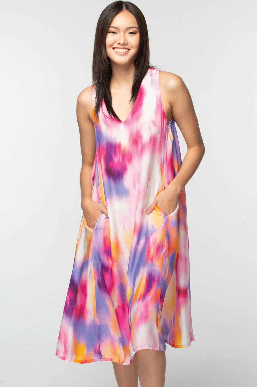 Aisha Cupro Dress: Rose Multi