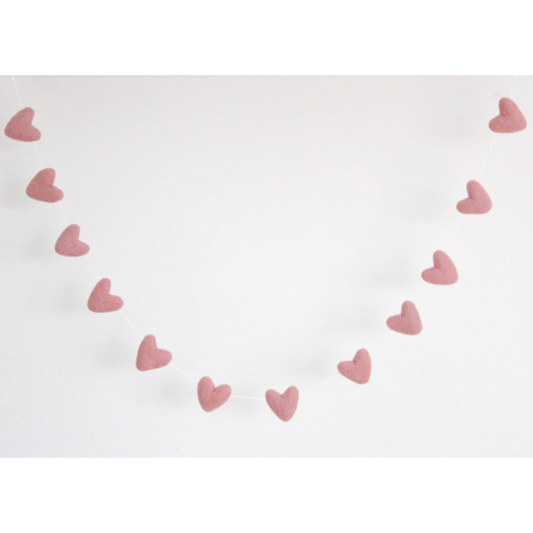 Heart Garland - Light Pink: 6 ft., New Zealand