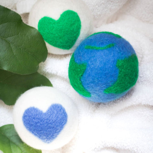 Eco Dryer Balls -  Love Your Mama  Set of 3 (EARTH HEARTS), New Zealand