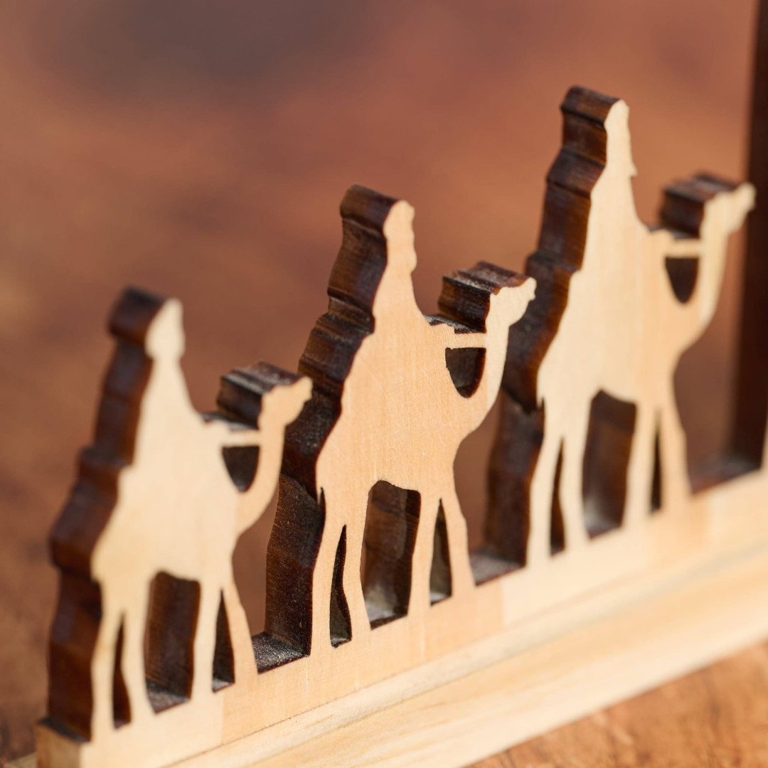 Wood Nativity - Wisemen Pine, India