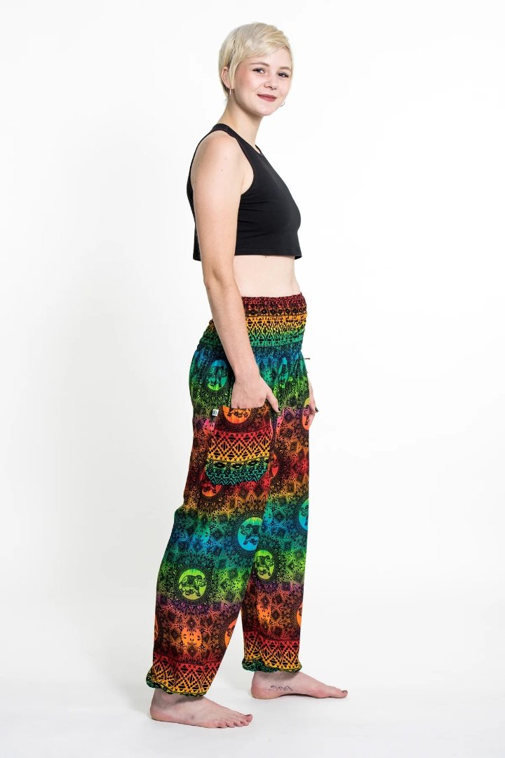 Rainbow in Orange / Elephant Unisex Pants, Thailand