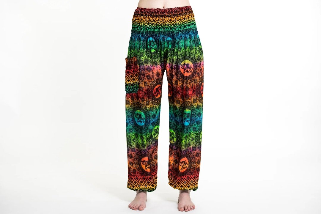 Rainbow in Orange / Elephant Unisex Pants, Thailand