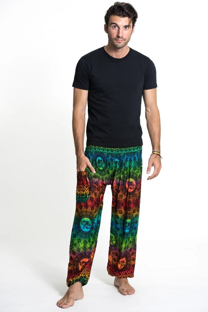 Rainbow in Orange / Elephant Unisex Pants, Thailand