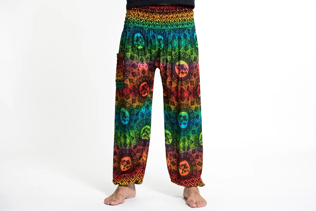 Rainbow in Orange / Elephant Unisex Pants, Thailand