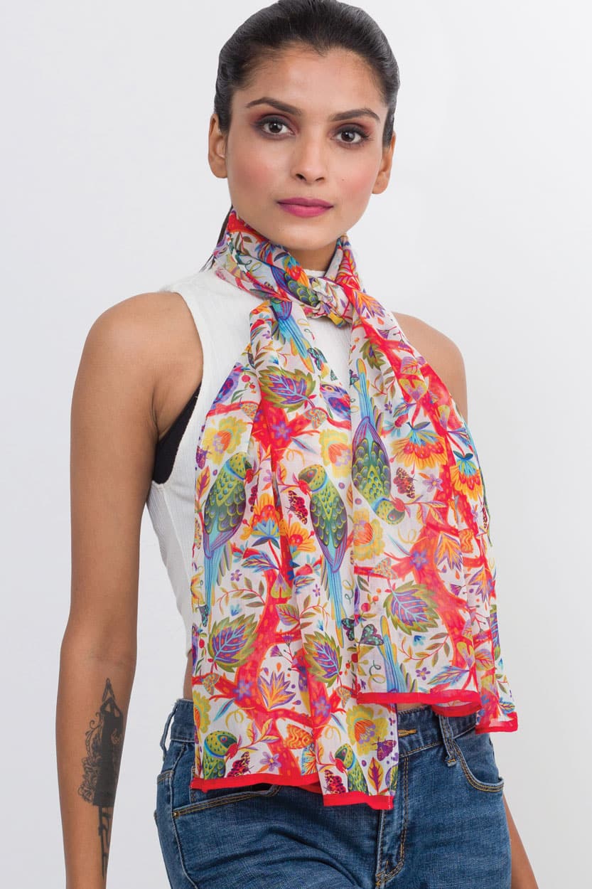 Cupro Scarf / Red Sahila, India