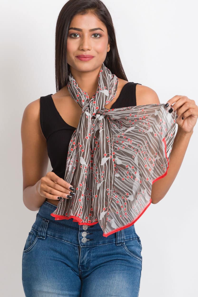 Cupro Scarf / Birds Sahila, India