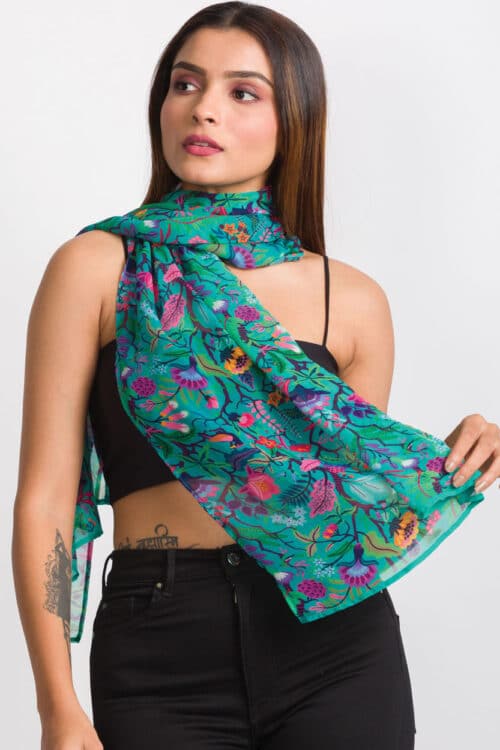 Cupro Scarf / Green Sahila, India