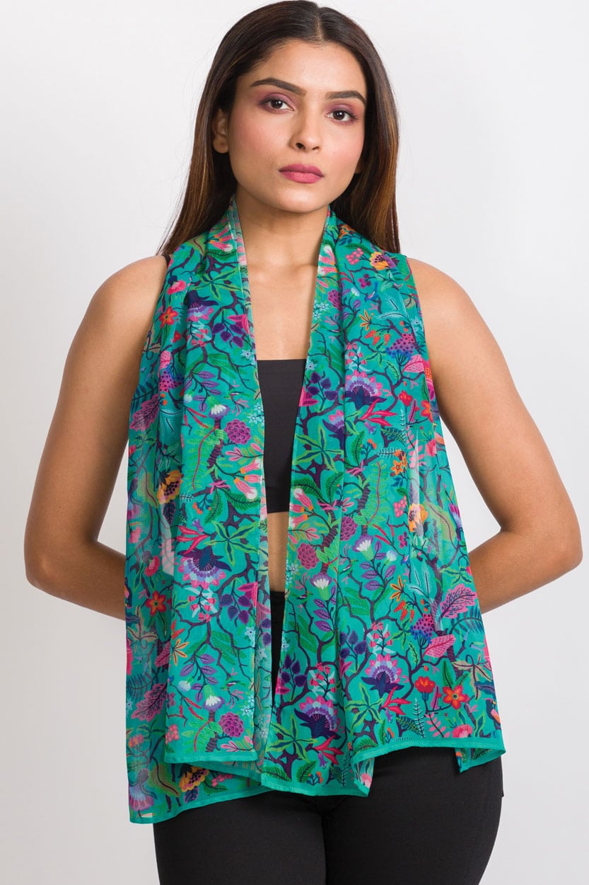 Cupro Scarf / Green Sahila, India