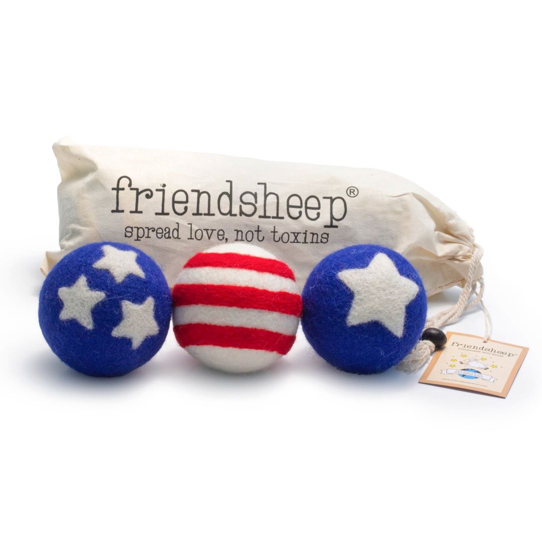 Eco Dryer Balls - Set of 3 - Stars & Stripes, New Zealand