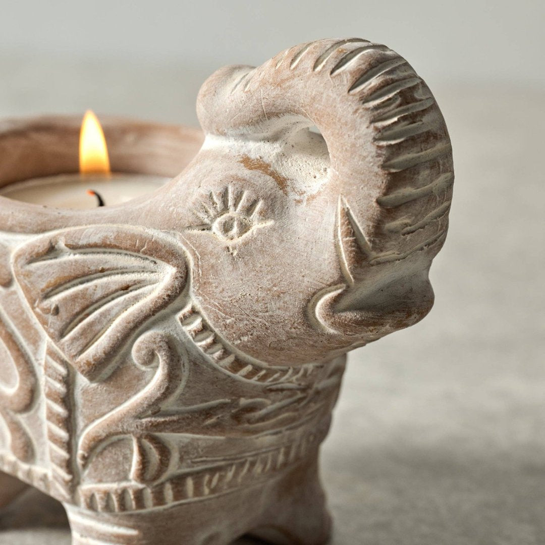 Terracotta Elephant Candleholder, Bangladesh