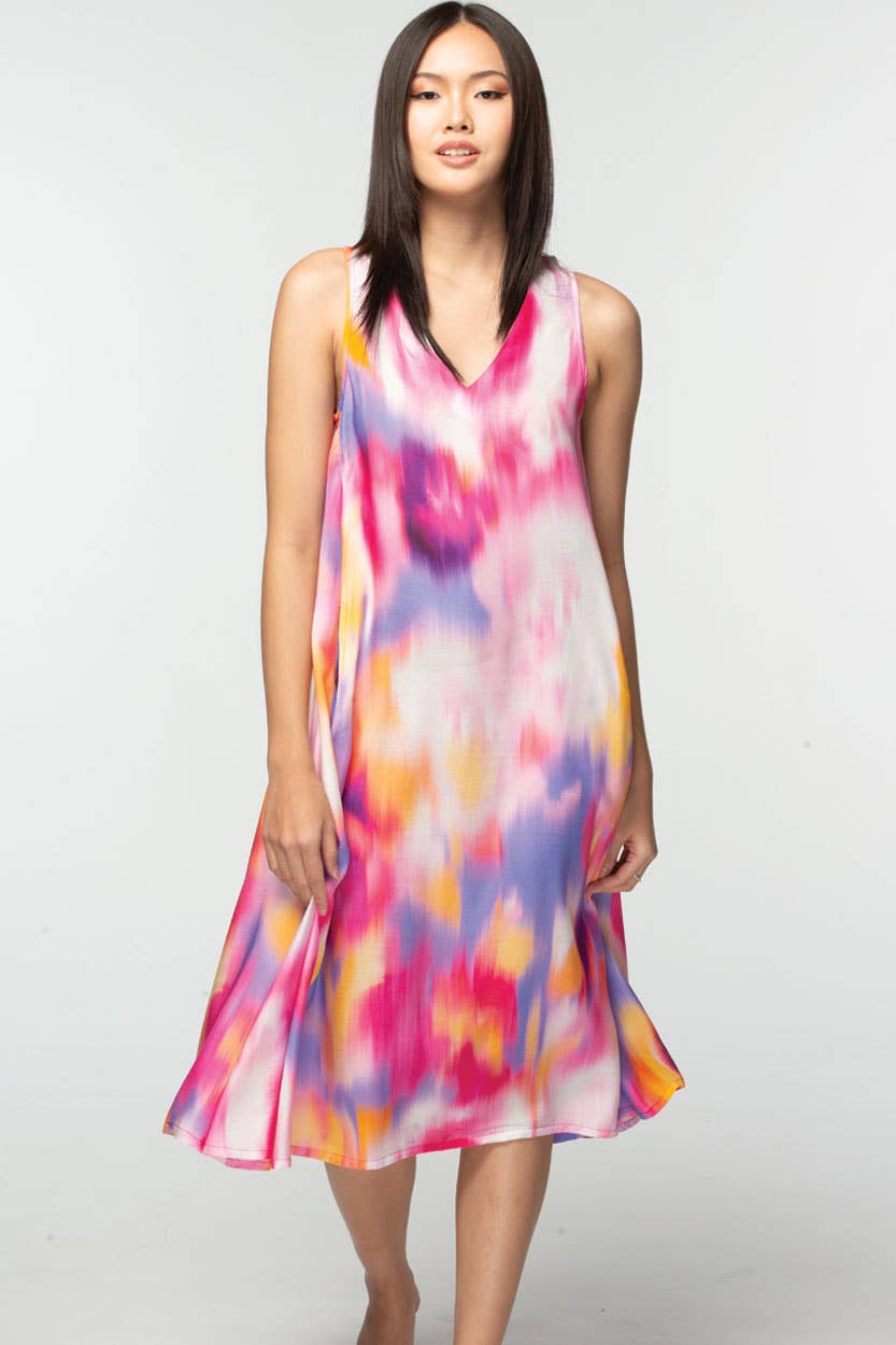 Aisha Cupro Dress: Rose Multi