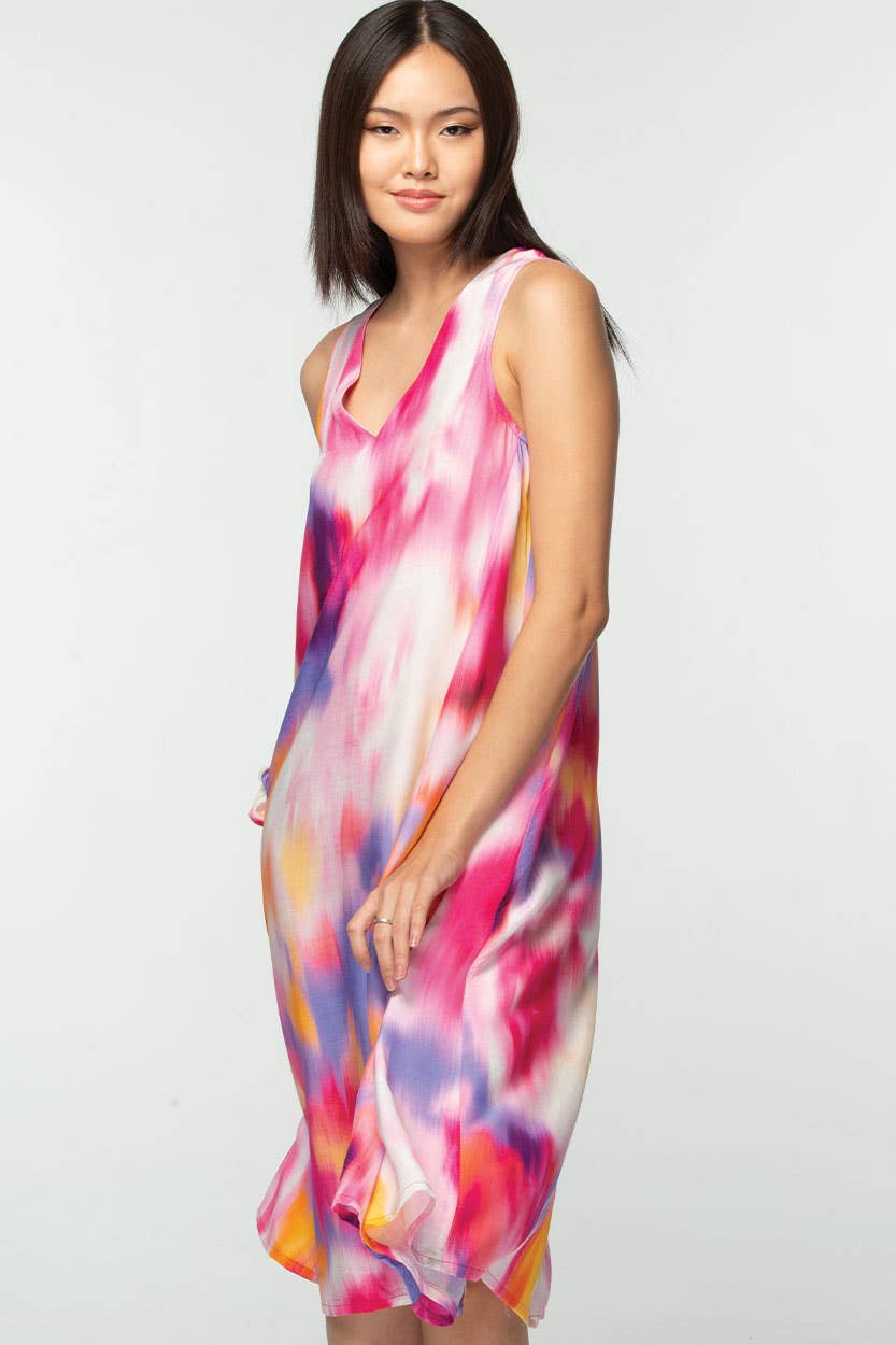 Aisha Cupro Dress: Rose Multi