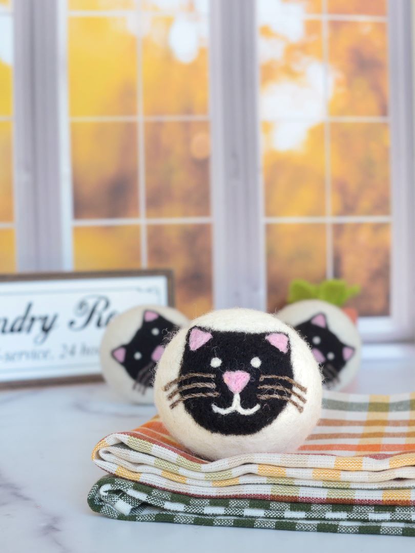 Eco Dryer Balls - Black Cats - Limited Edition - Set of 3 with Bag