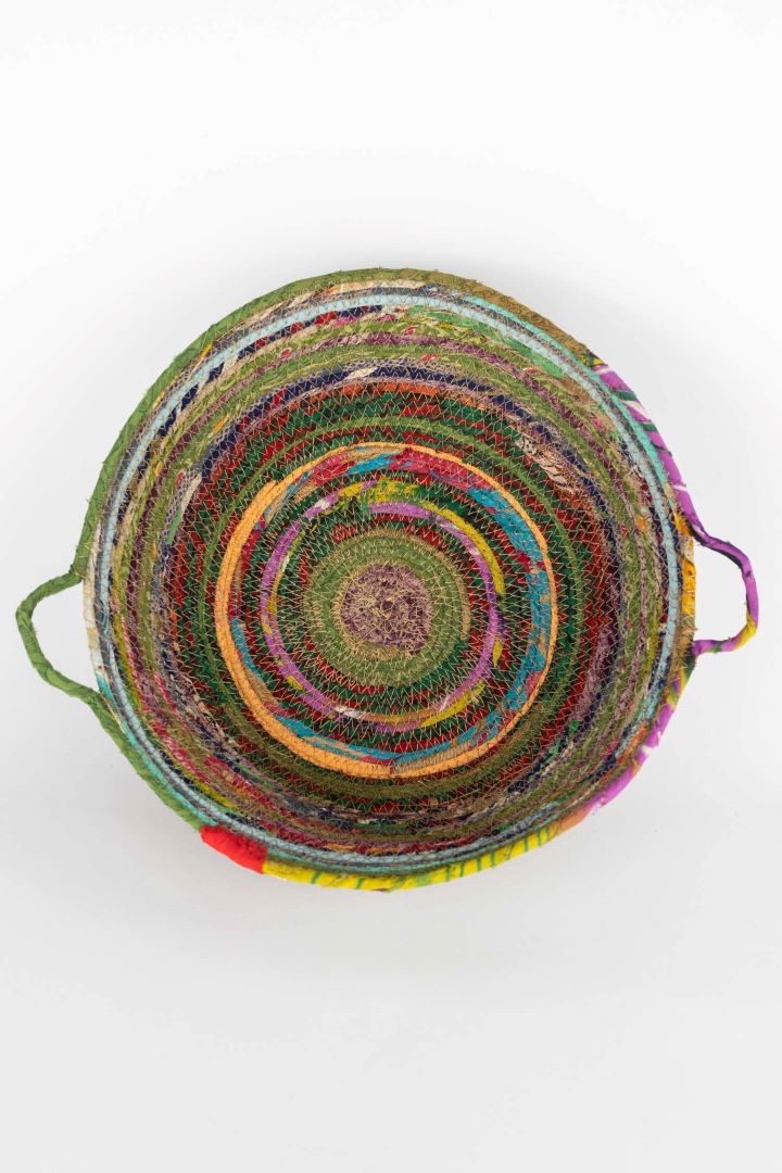 Recycled Sari Basket - Naya Table - Small, India