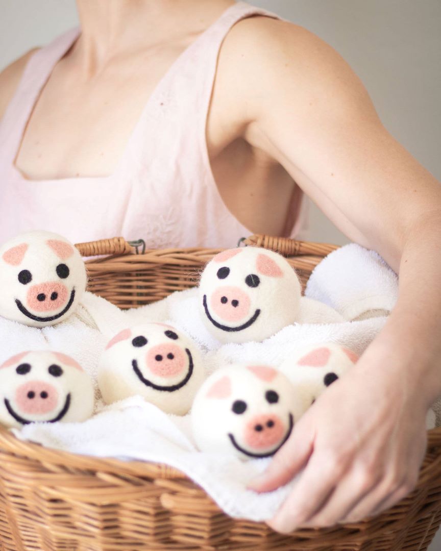 Eco Dryer Balls - Set of 3 - Pig Trio, New Zealand