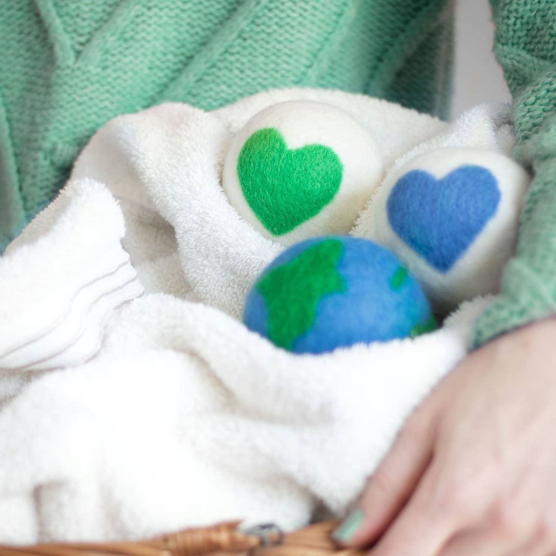 Eco Dryer Balls -  Love Your Mama  Set of 3 (EARTH HEARTS), New Zealand