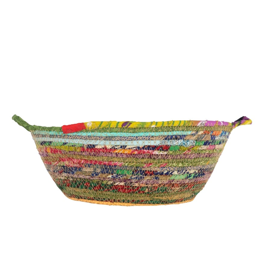 Recycled Sari Basket - Naya Table - Small, India