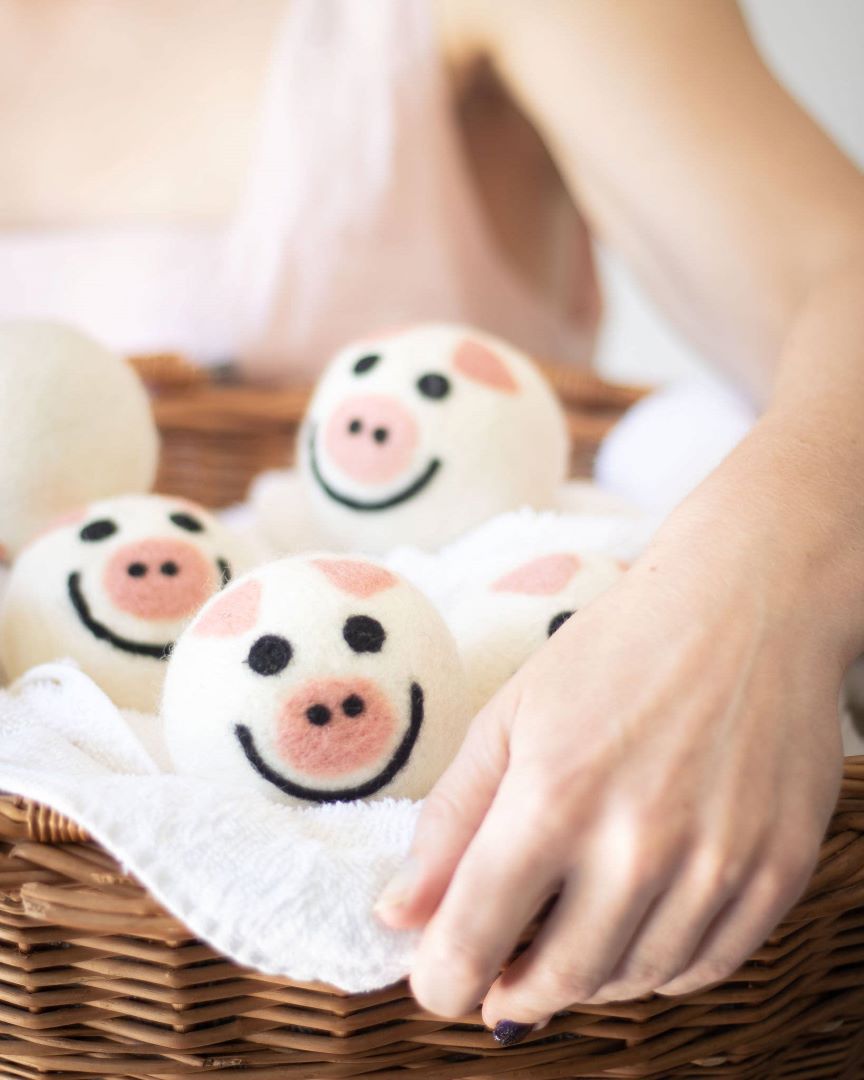 Eco Dryer Balls - Set of 3 - Pig Trio, New Zealand