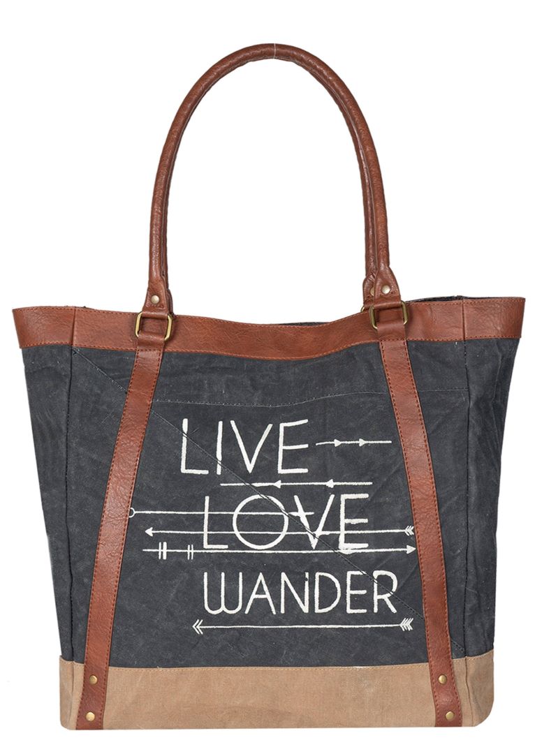 Tote Bag - Live, Love Wander Re-Cycled Collection, India