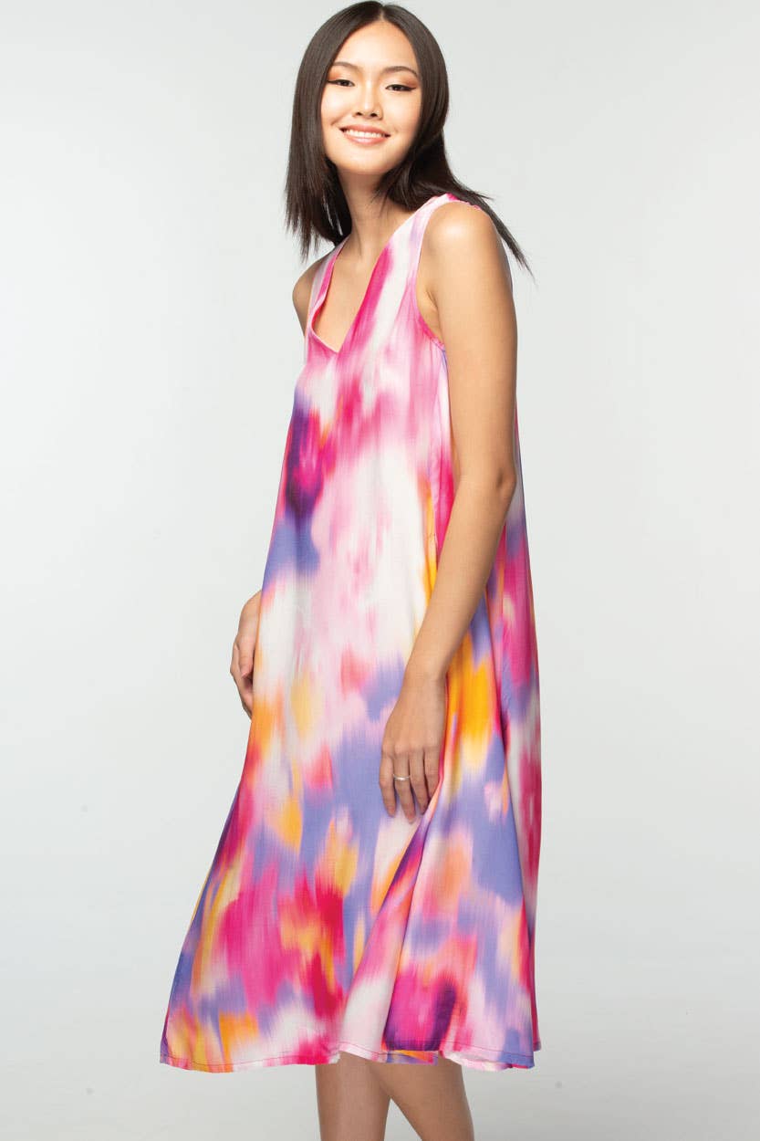 Aisha Cupro Dress: Rose Multi