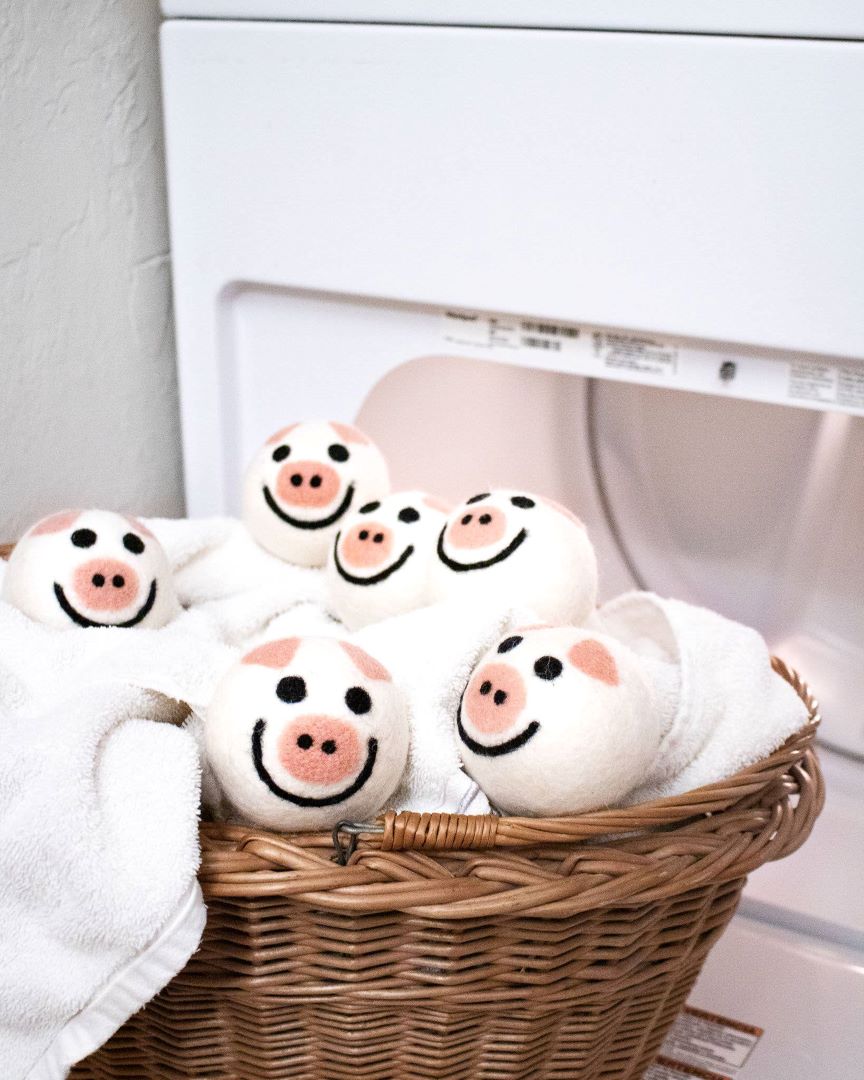 Eco Dryer Balls - Set of 3 - Pig Trio, New Zealand