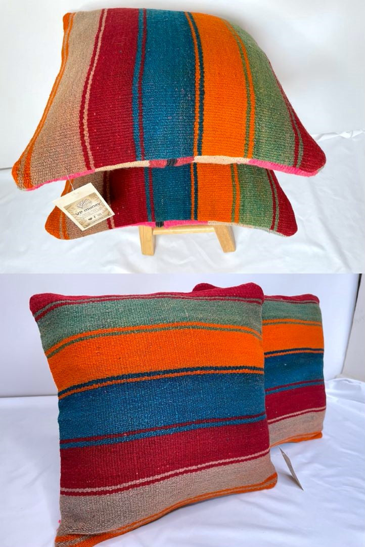 2 Throw Pillowcases, Aguayo's Cushion Covers, Multicolor, Bolivia