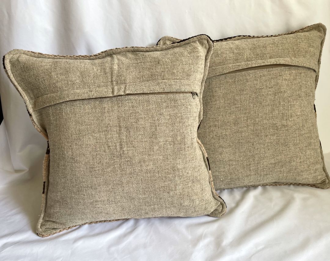 2 Throw Pillowcase, Aguayo's pillowcase, Natural and Black, Bolivia/Peru