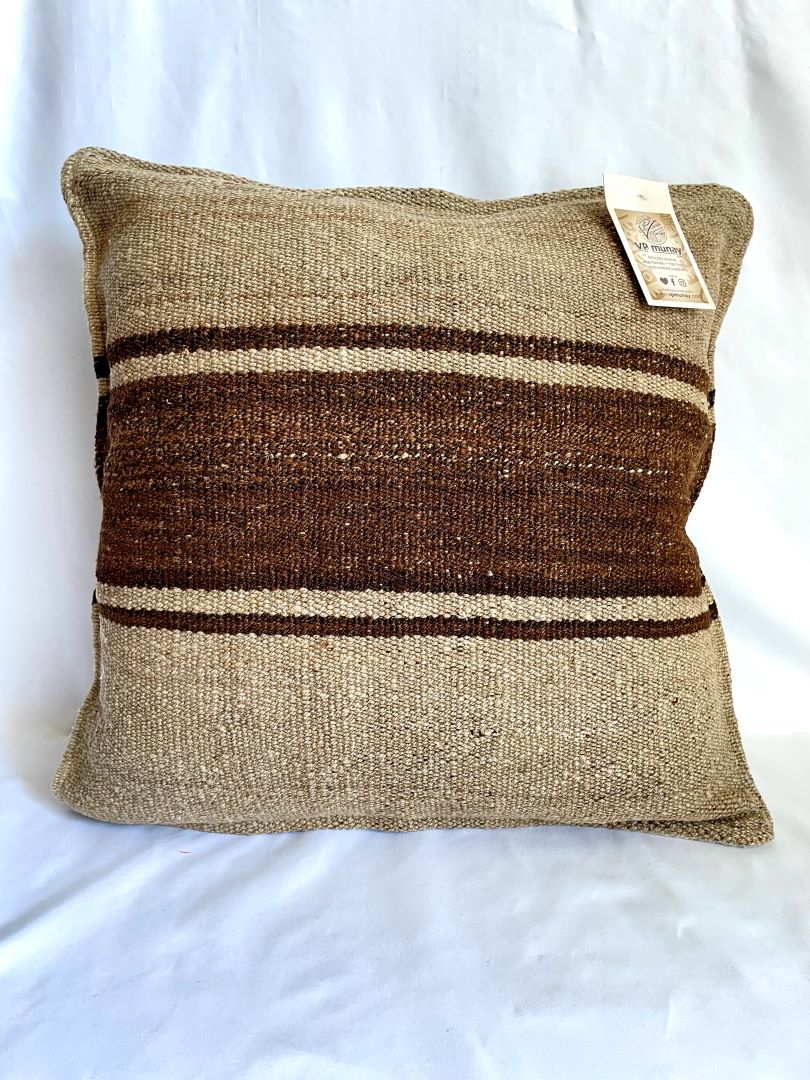 2 Throw Pillowcase, Aguayo's Cushion Covers, Natural and Black, Bolivia/Peru