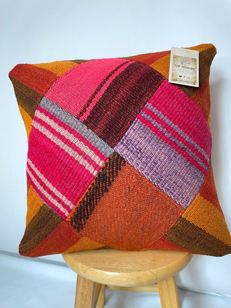 Throw Pillowcase, Aguayo's Cushion Cover, Multicolor, Bolivia/Peru