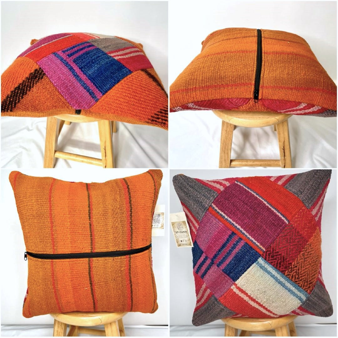 2 Throw Pillowcases, Aguayo's Cushion Covers, Multicolor, Bolivia/