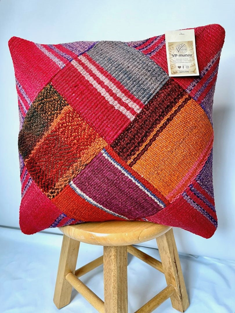 Throw Pillowcase, Aguayo's Cushion Cover, Multicolor, Bolivia/Peru 129