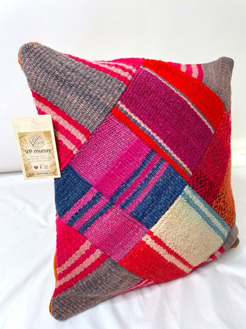 2 Throw Pillowcases, Aguayo's Cushion Covers, Multicolor, Bolivia/