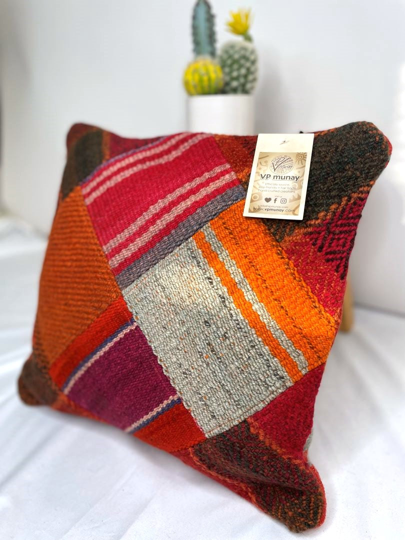 2 Throw Pillowcases, Aguayo's Cushion Covers, Multicolor, Bolivia