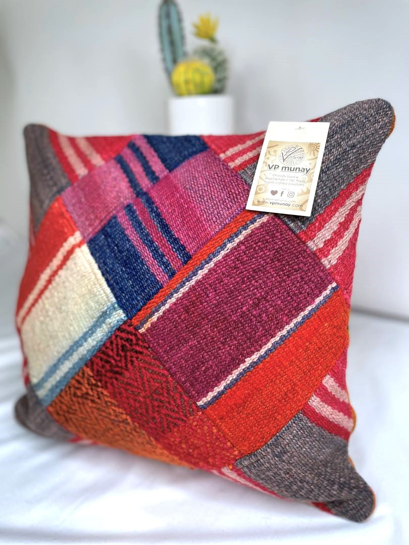 2 Throw Pillowcases, Aguayo's Cushion Covers, Multicolor, Bolivia/